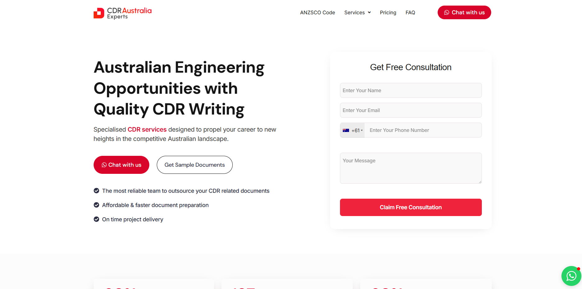 CDR Australia Experts website project screenshot